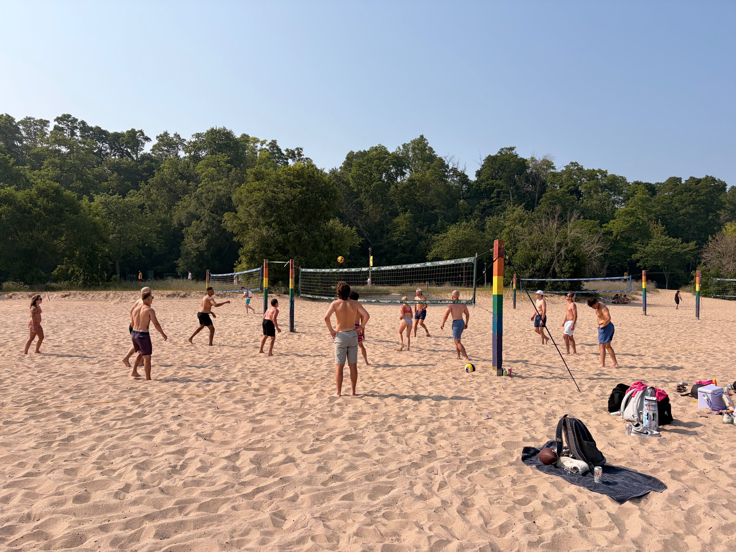 Rotaract Club of Milwaukee members playing beach volleyball at a social event