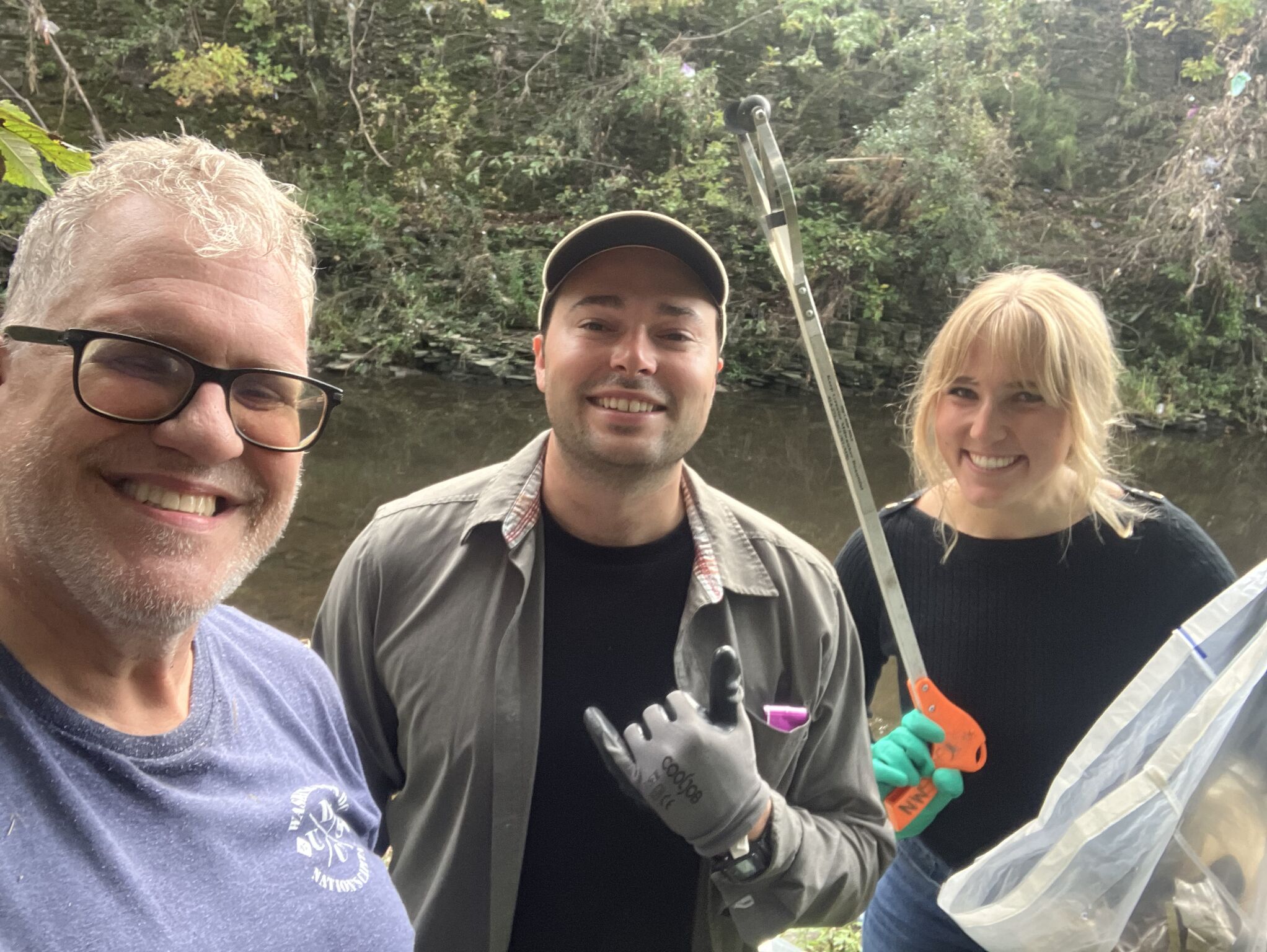 Rotaract Club of Milwaukee members at a river cleanup service project